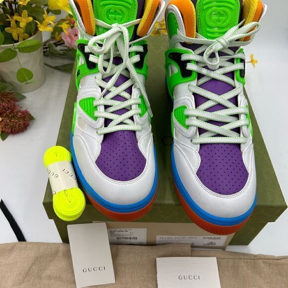 Men’s Gucci high top sneakers size 7.5, fits 8.5 US made in Italy. - Picture 1 of 10